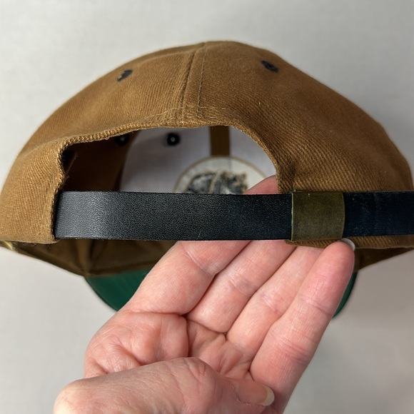 Vintage Embroidered Alaska Baseball Trucker Hat Copper Buckle Leather Strap - Picture 3 of 4